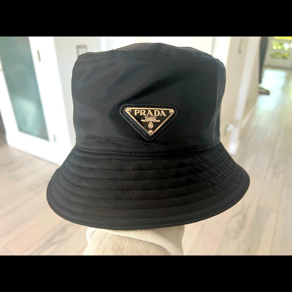 Prada Re-Nylon logo bucket hat, Black